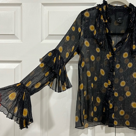 Anna Sui Sheer Pop Bouquet Top - Picture 4 of 7